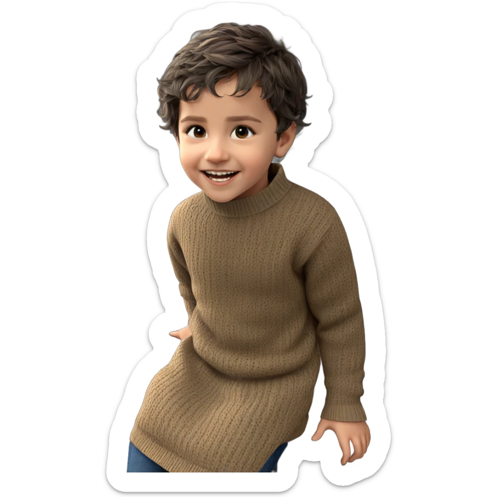 smiling boy in sweater sticker