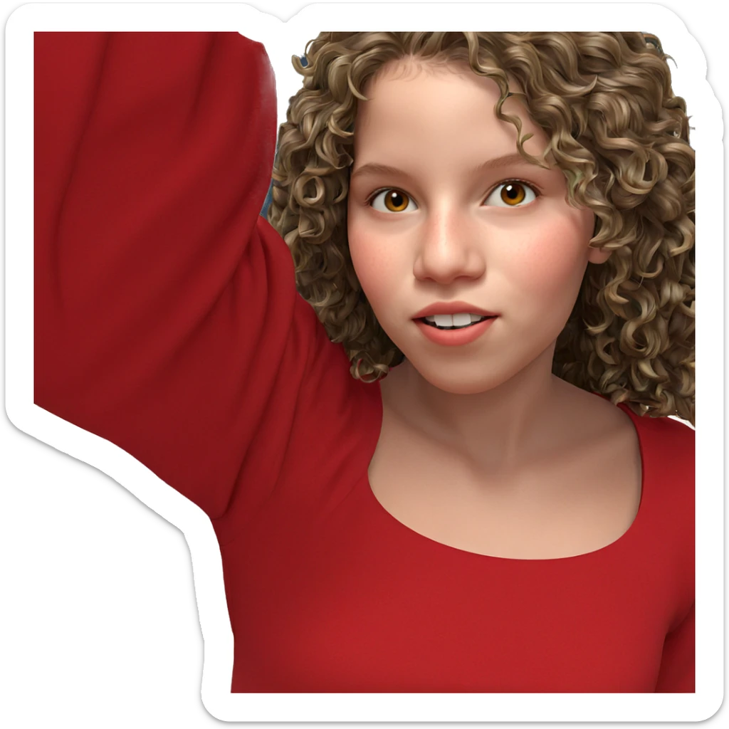 girl in red shirt sticker