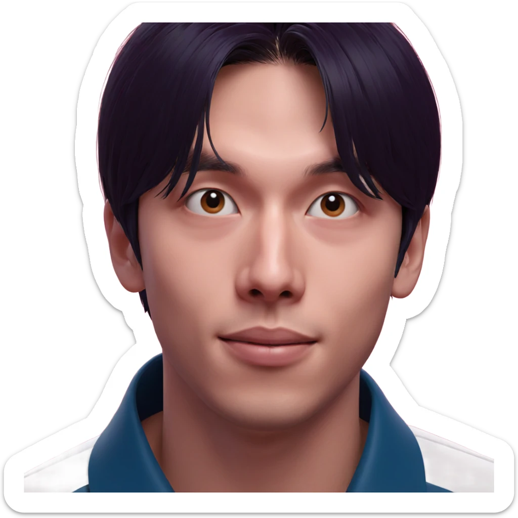 male portrait with pink background sticker