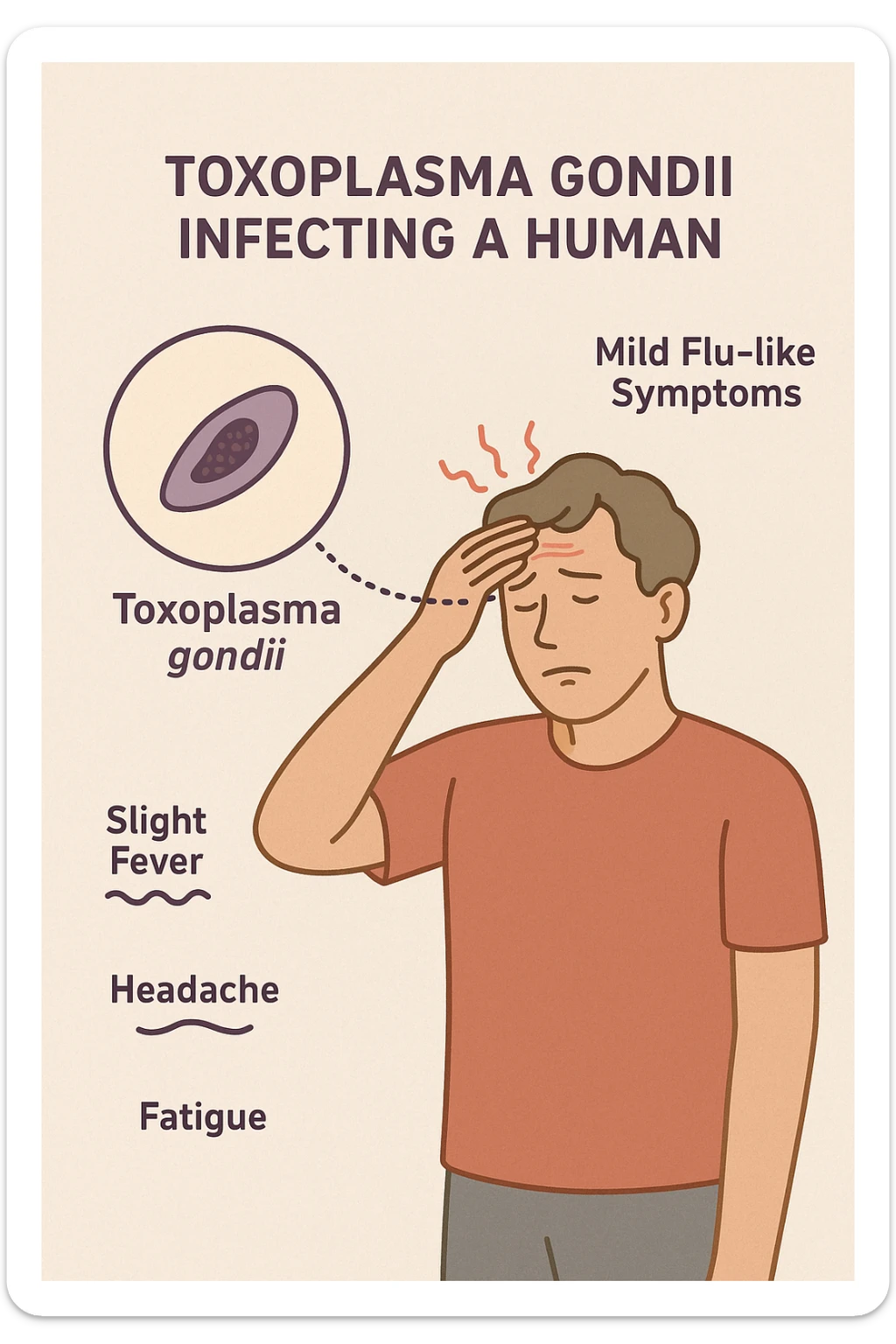 Toxoplasma gondii, infetta uomo ha sintomi solo di lieve influenza sticker