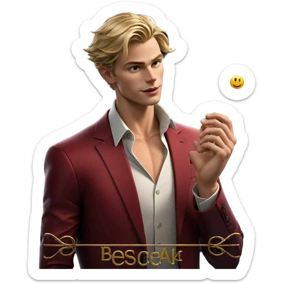 blonde boy in formal suit sticker