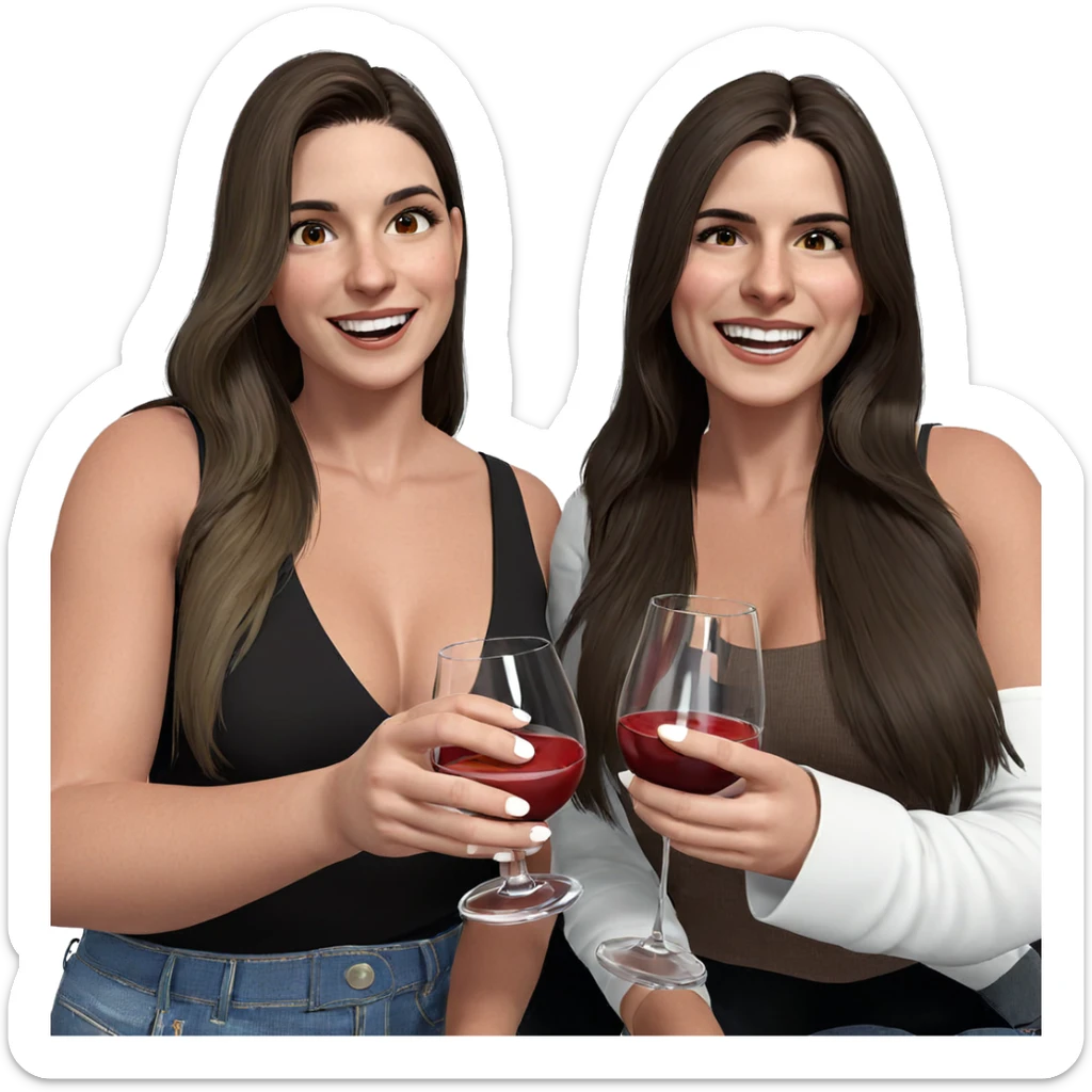 girls enjoying drinks together sticker