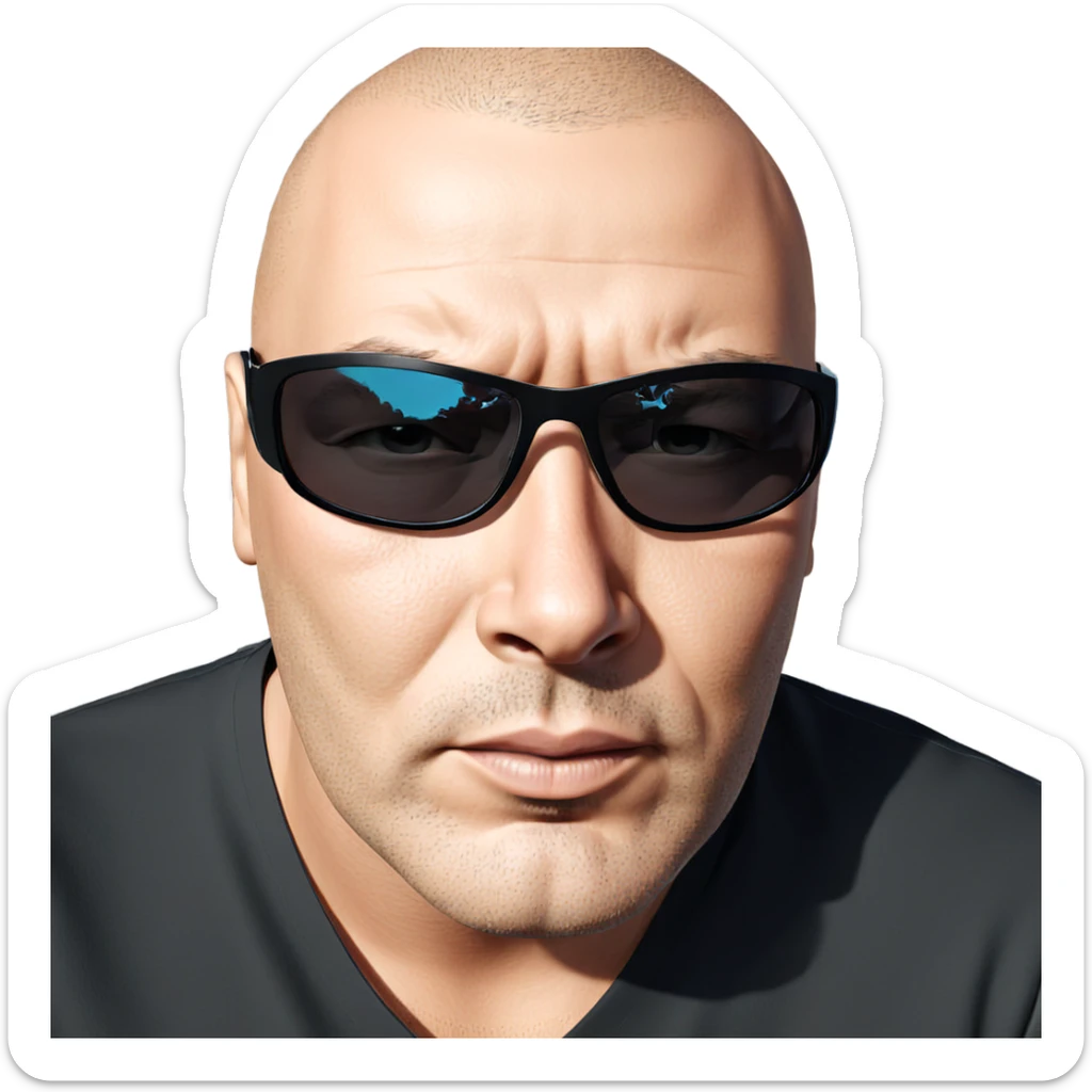 stylish male portrait with sunglasses sticker