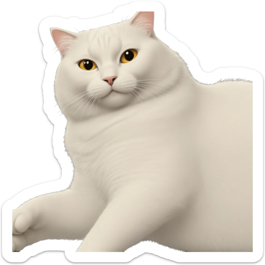 white cat on grey backdrop sticker