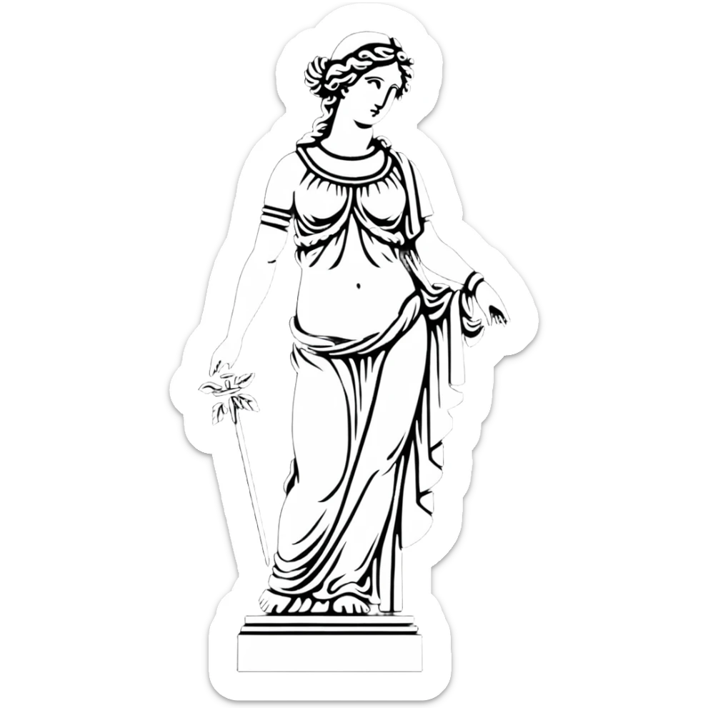 Roman Parian Marble Statue of Aphrodite, classical ancient sculpture of the goddess of love sticker