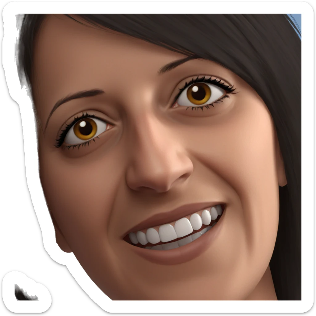 realistic portrait of girl sticker