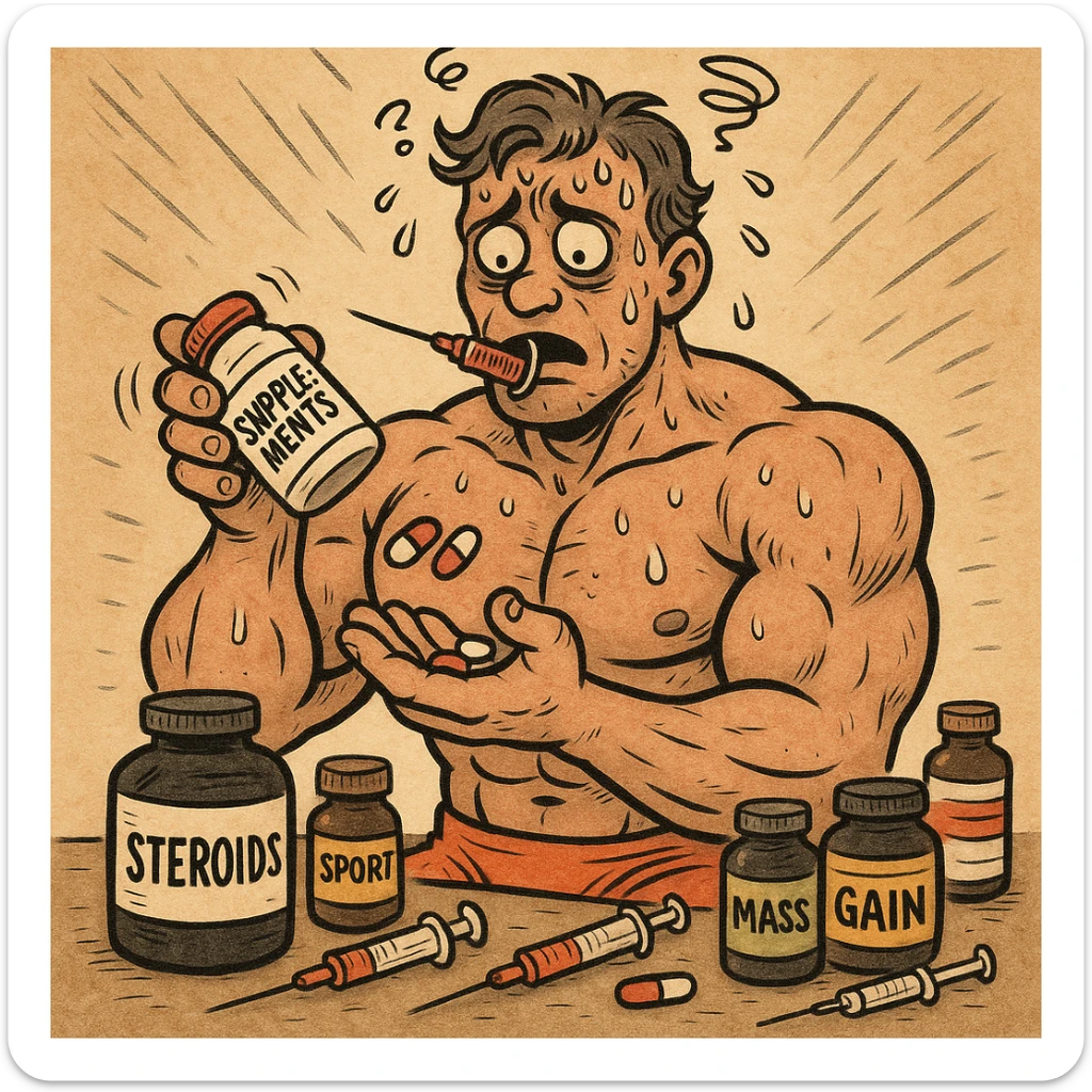  bodybuilder che fa dosaggi a caso, e quindi sta male sticker