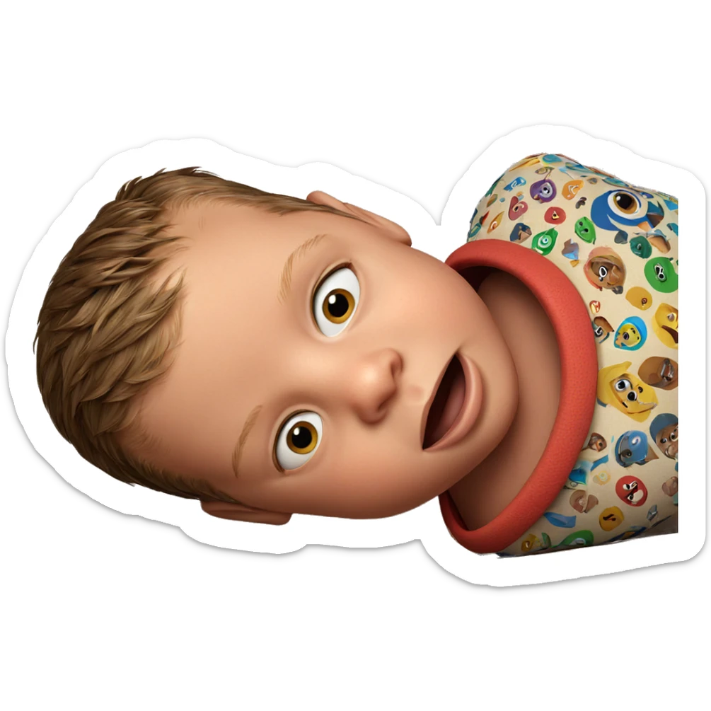 realistic portrait of a boy sticker