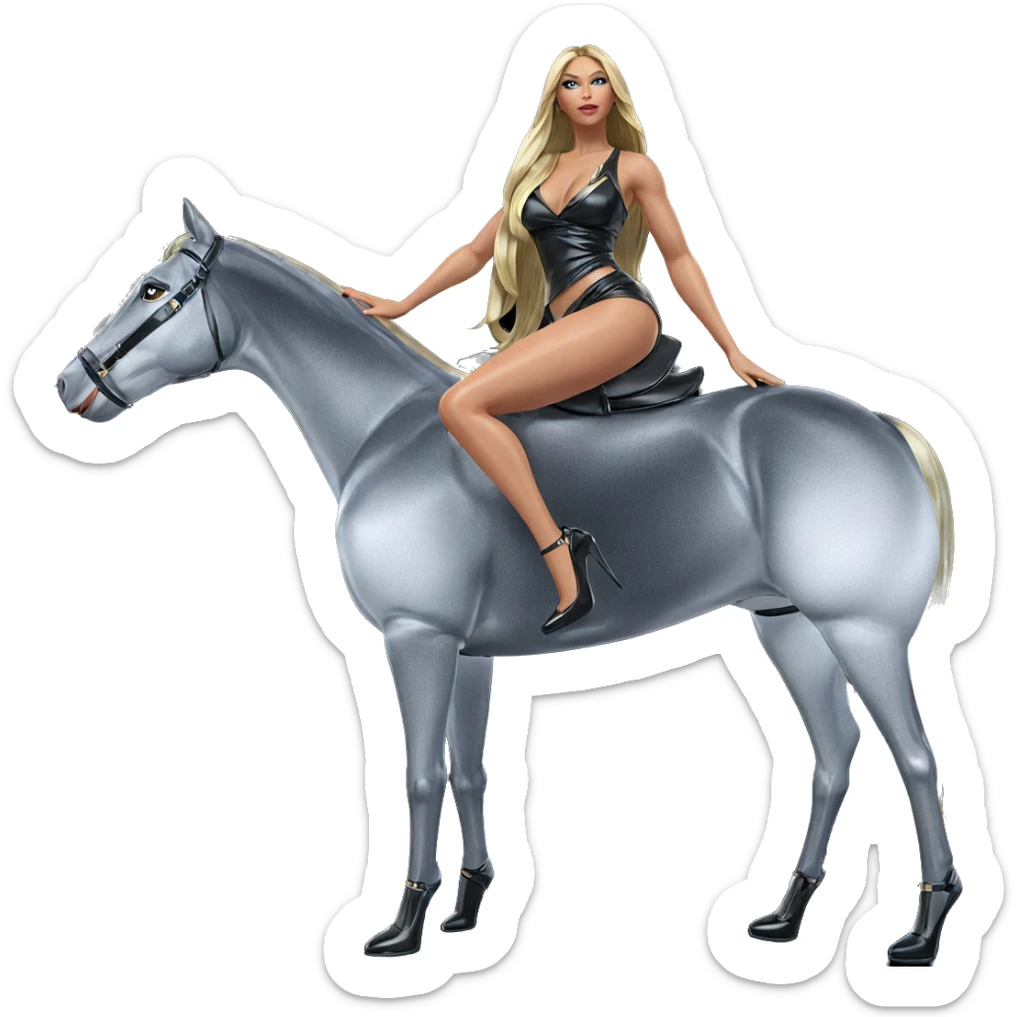 blonde girl in high heels sticker