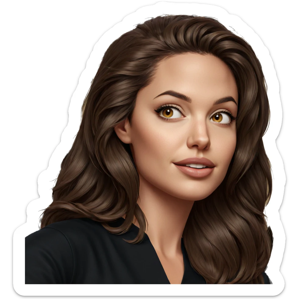 brown haired girl portrait sticker