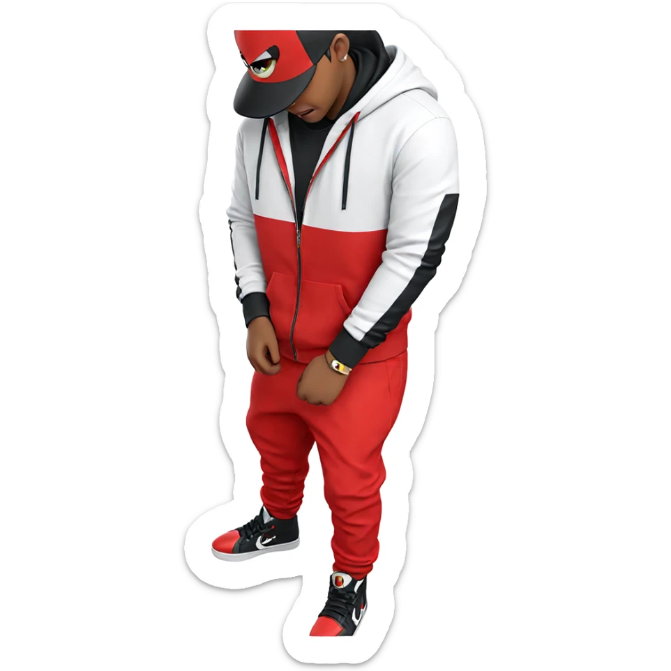 fashionable boy in hoodie sticker