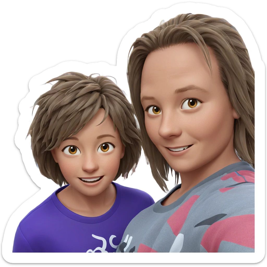 smiling girls and boys outdoors sticker