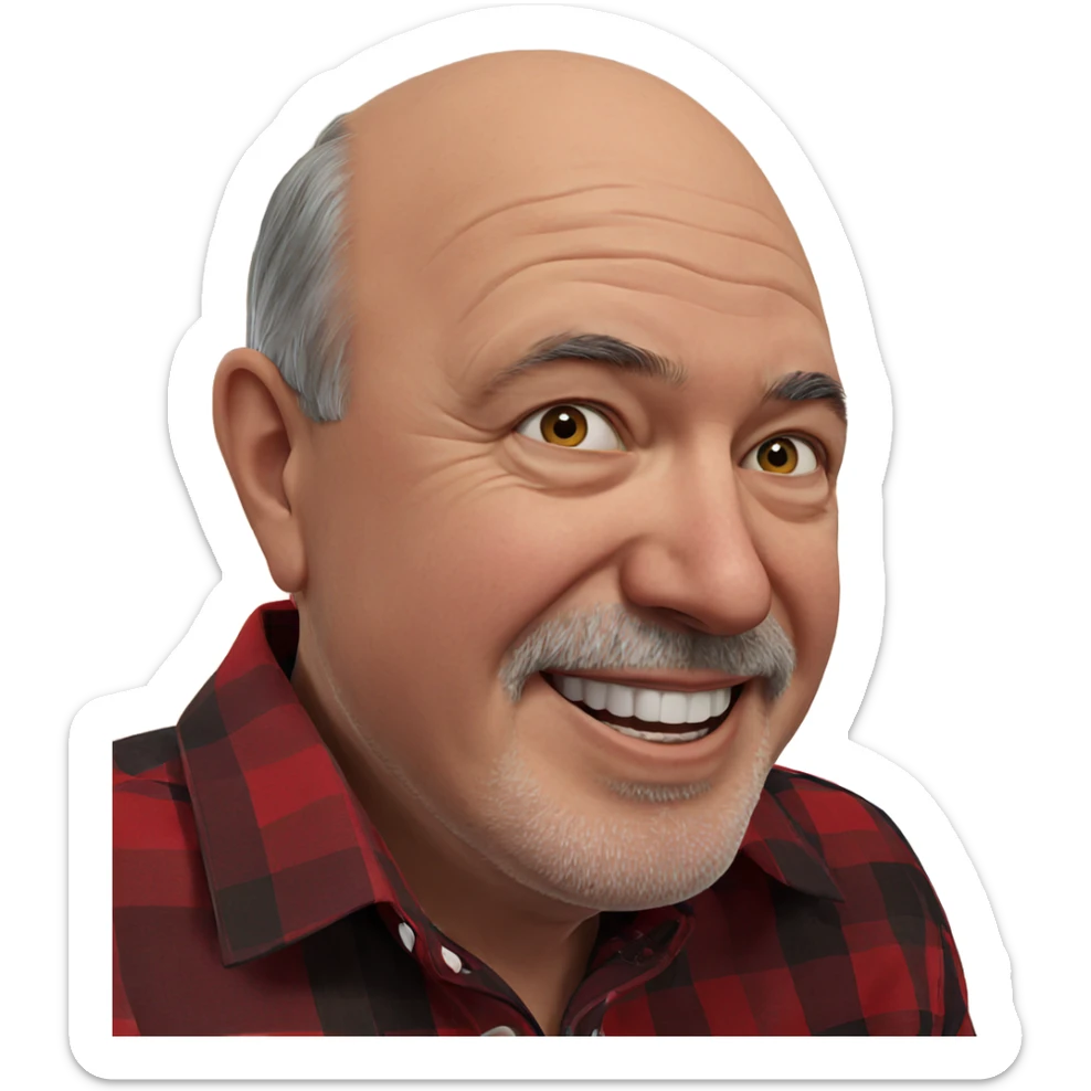 old man in plaid shirt sticker