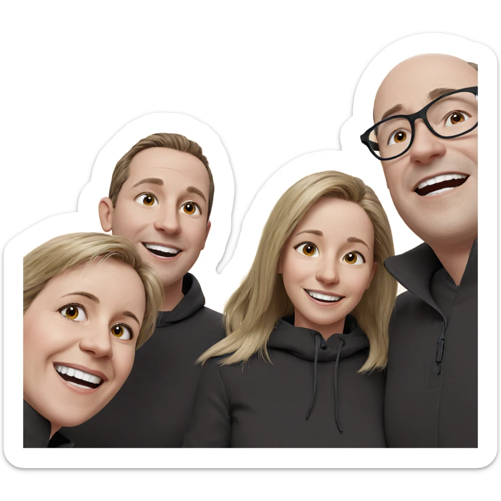 happy friends group portrait sticker