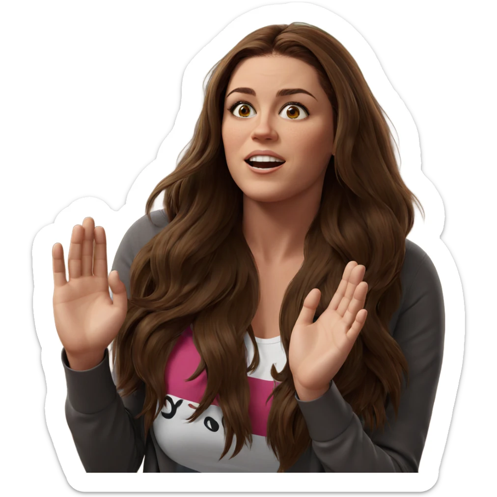 realistic brown hair parody sticker