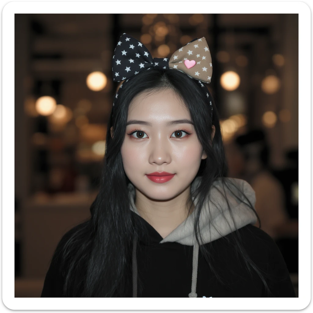 cute bow emoji with a heart accent sticker