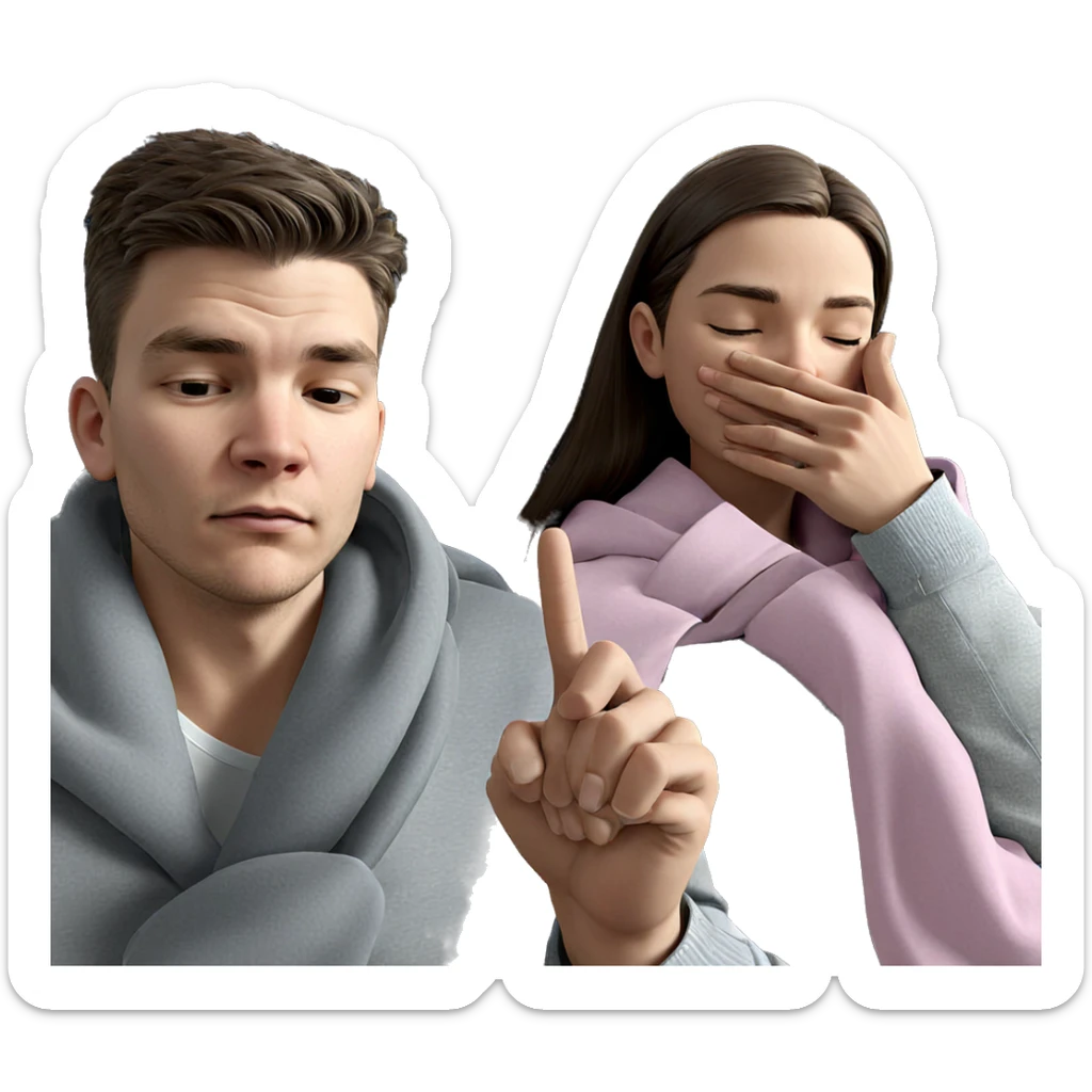 intimate moment with closed eyes sticker