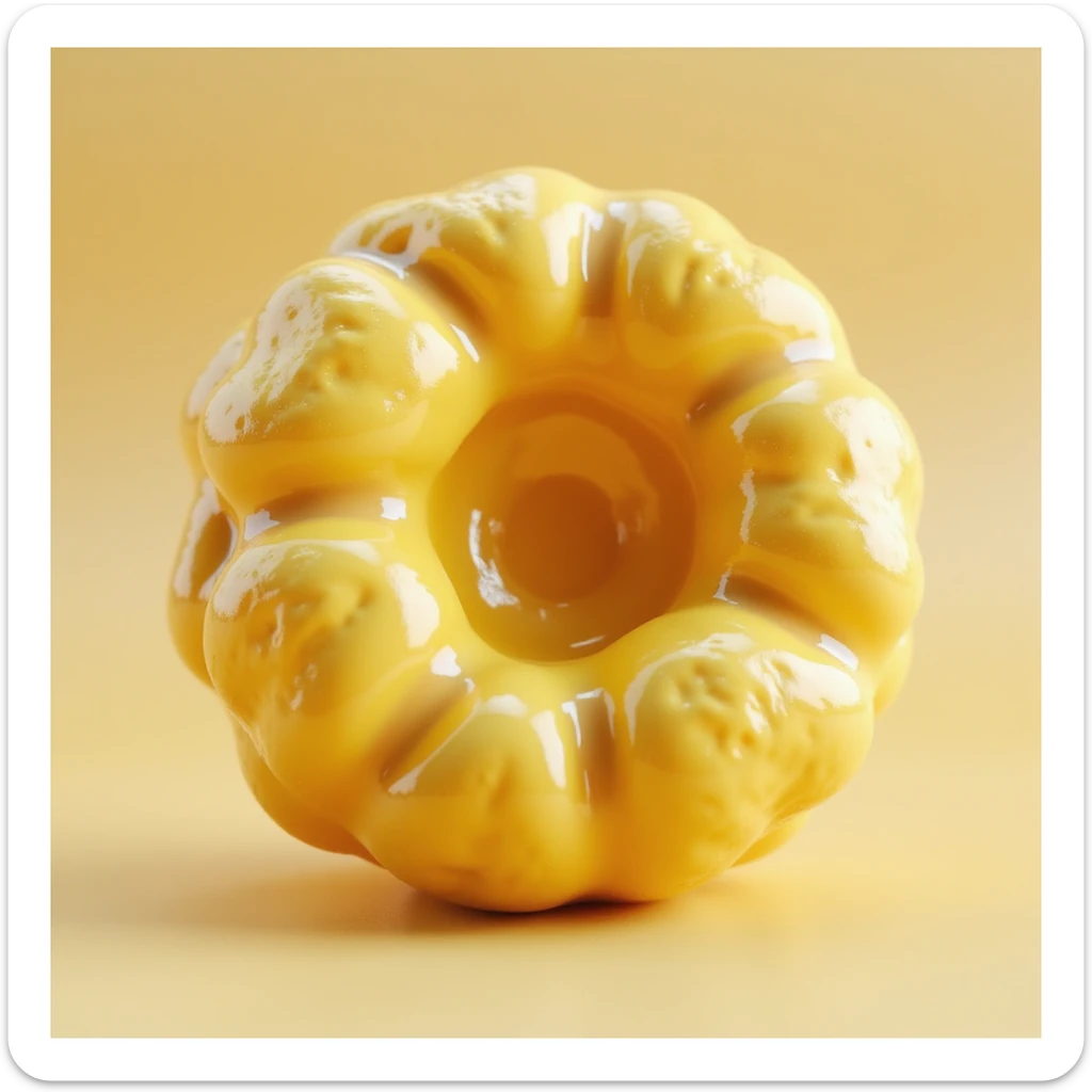 hyperrealistic 3d yellow fat cell (adipocyte), no background sticker