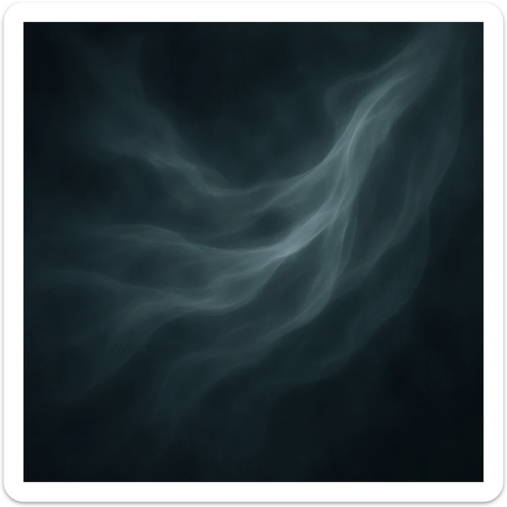 A mysterious, flowing veil of mist, ethereal and soft, drifting in the air, with subtle gradients and a dreamy, atmospheric look. sticker