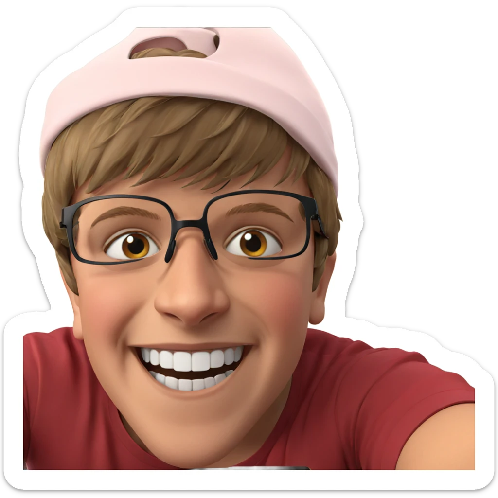 smiling selfie with glasses sticker