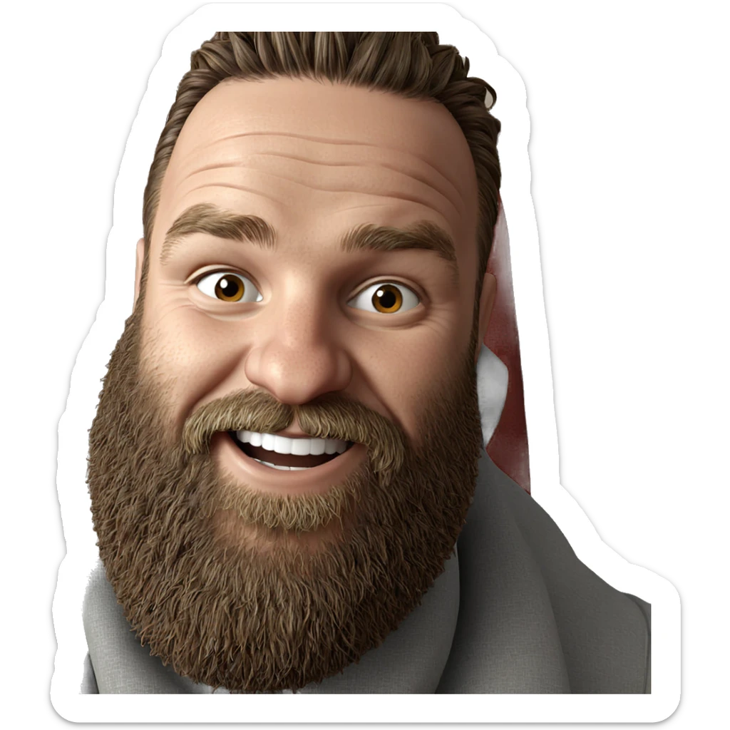 smiling male with beard sticker