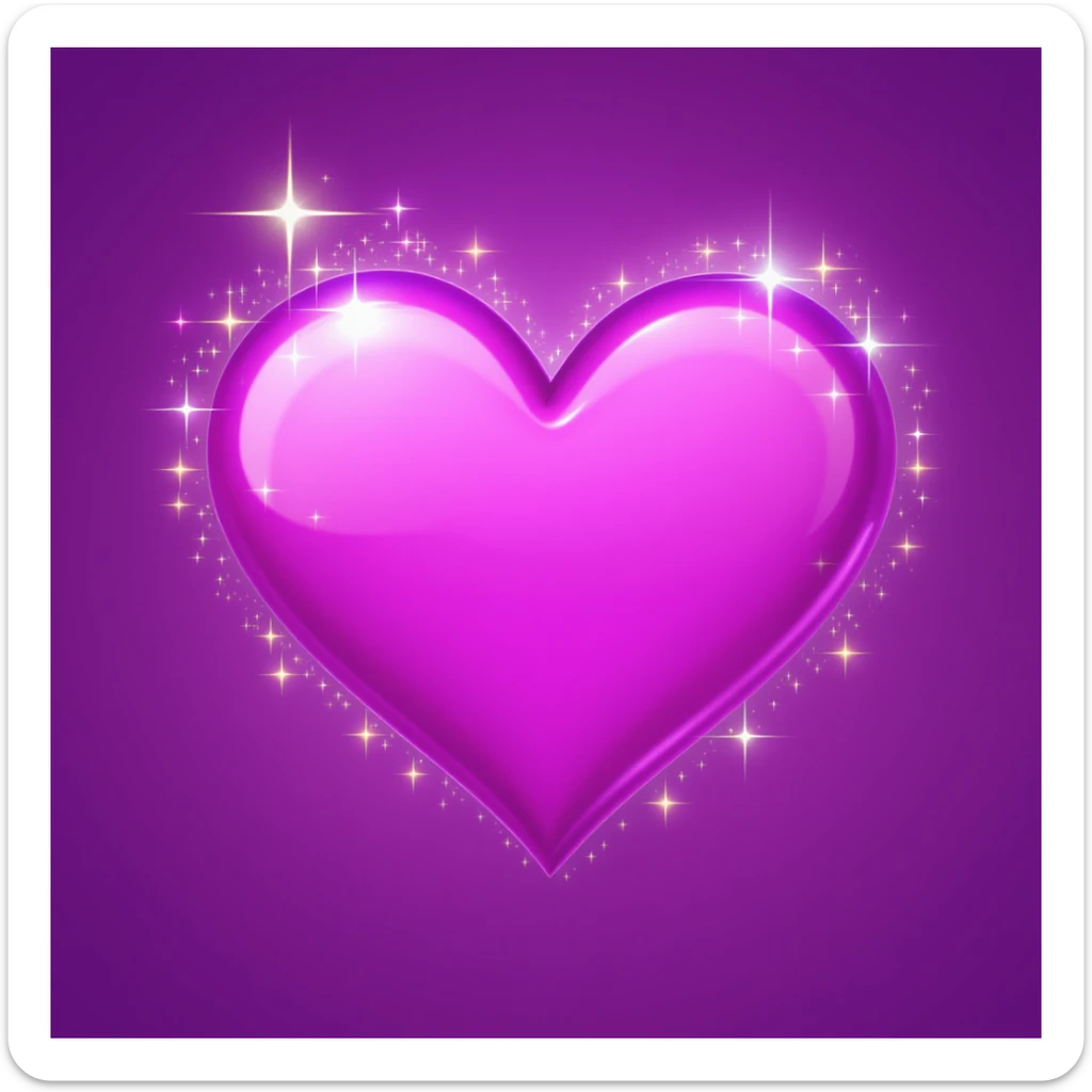 purple heart emoji with sparkles sticker