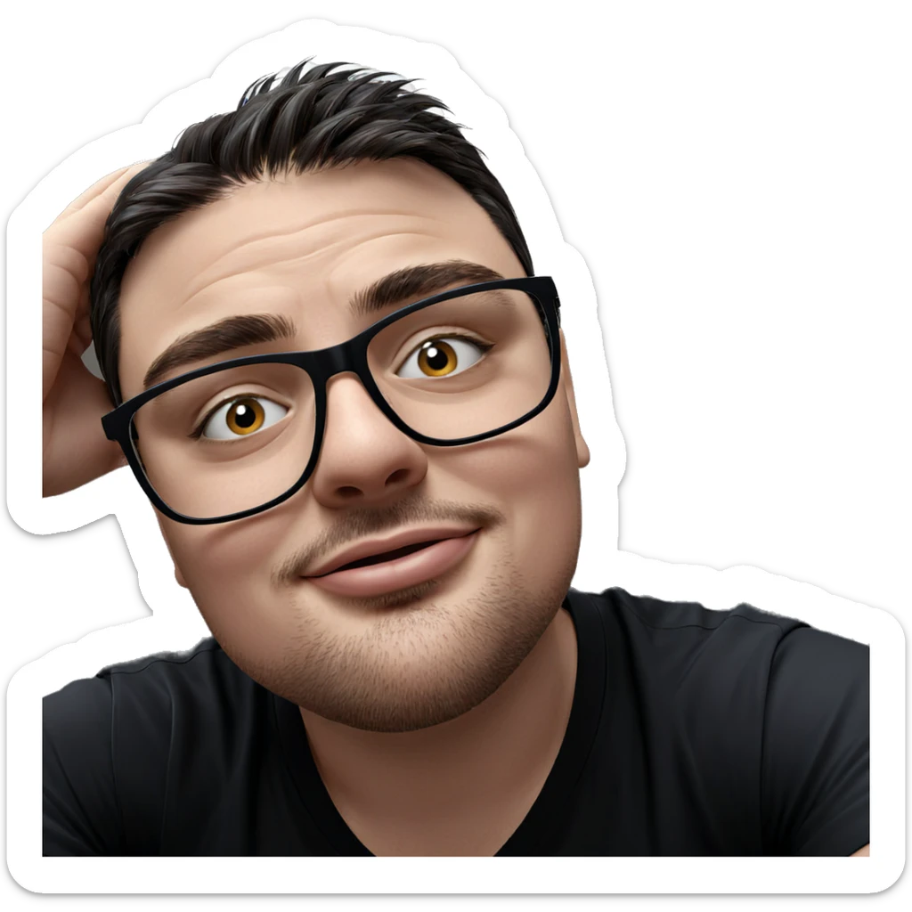 male portrait in black shirt sticker