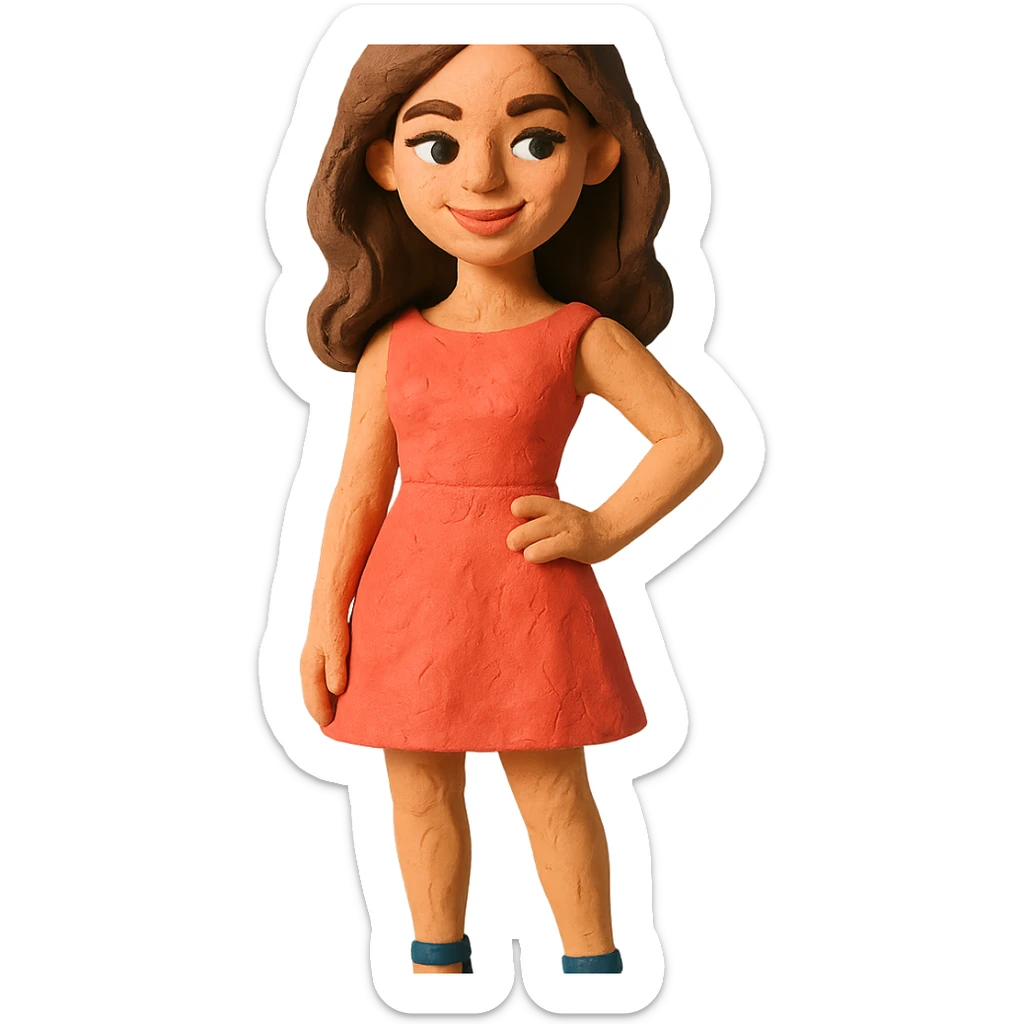 beautiful girl, fashionable dress, confident smile sticker