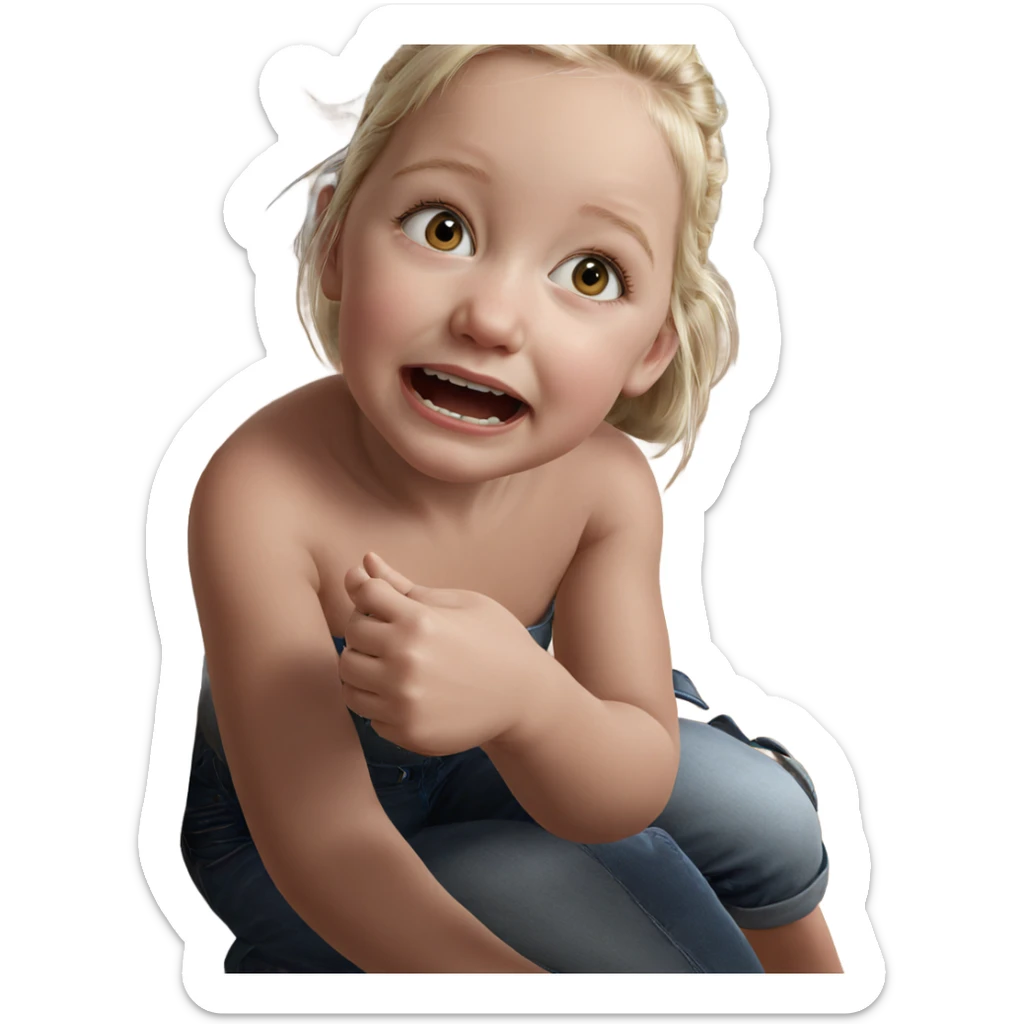 blonde girl with open mouth sticker