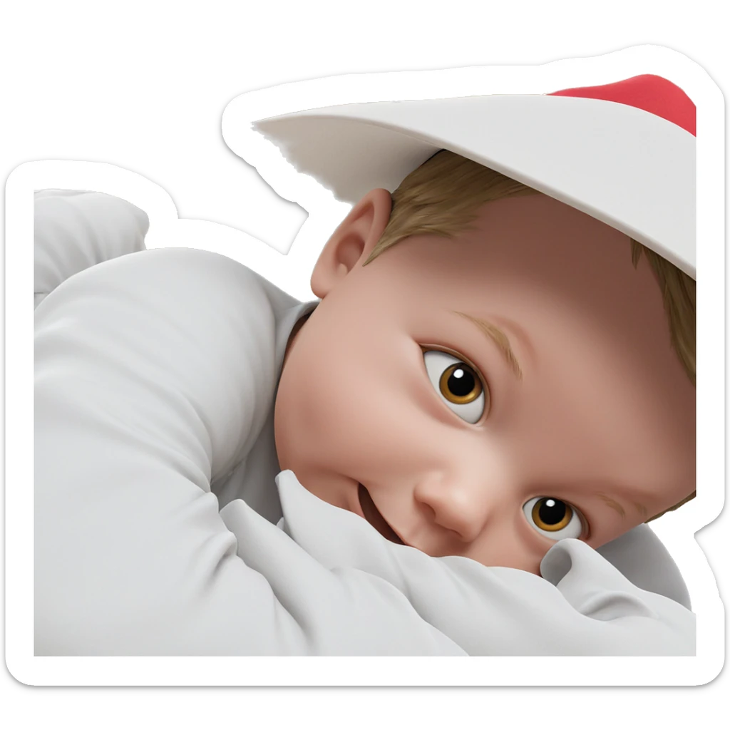 boy with hat by tree sticker