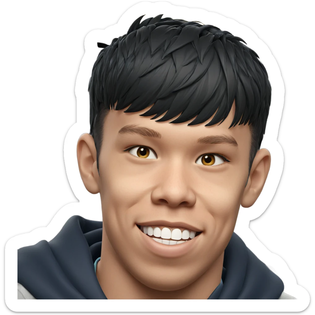 smiling boy in car interior sticker