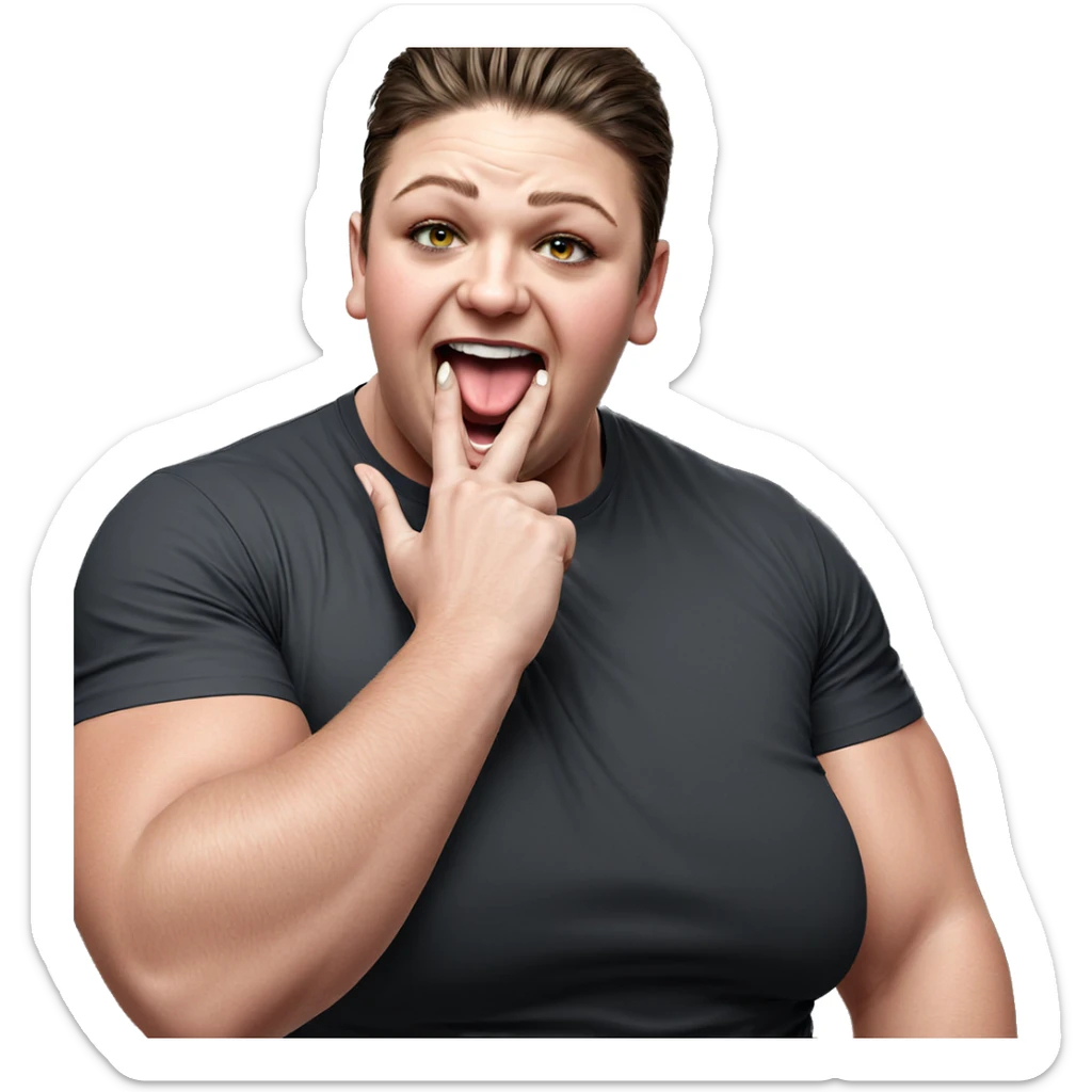 muscular male tongue out meme sticker