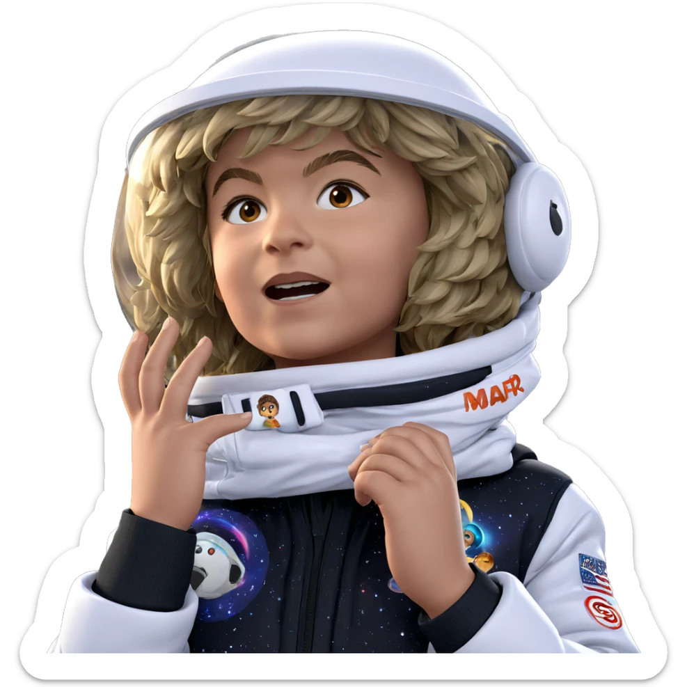 girl in space jacket outdoors sticker