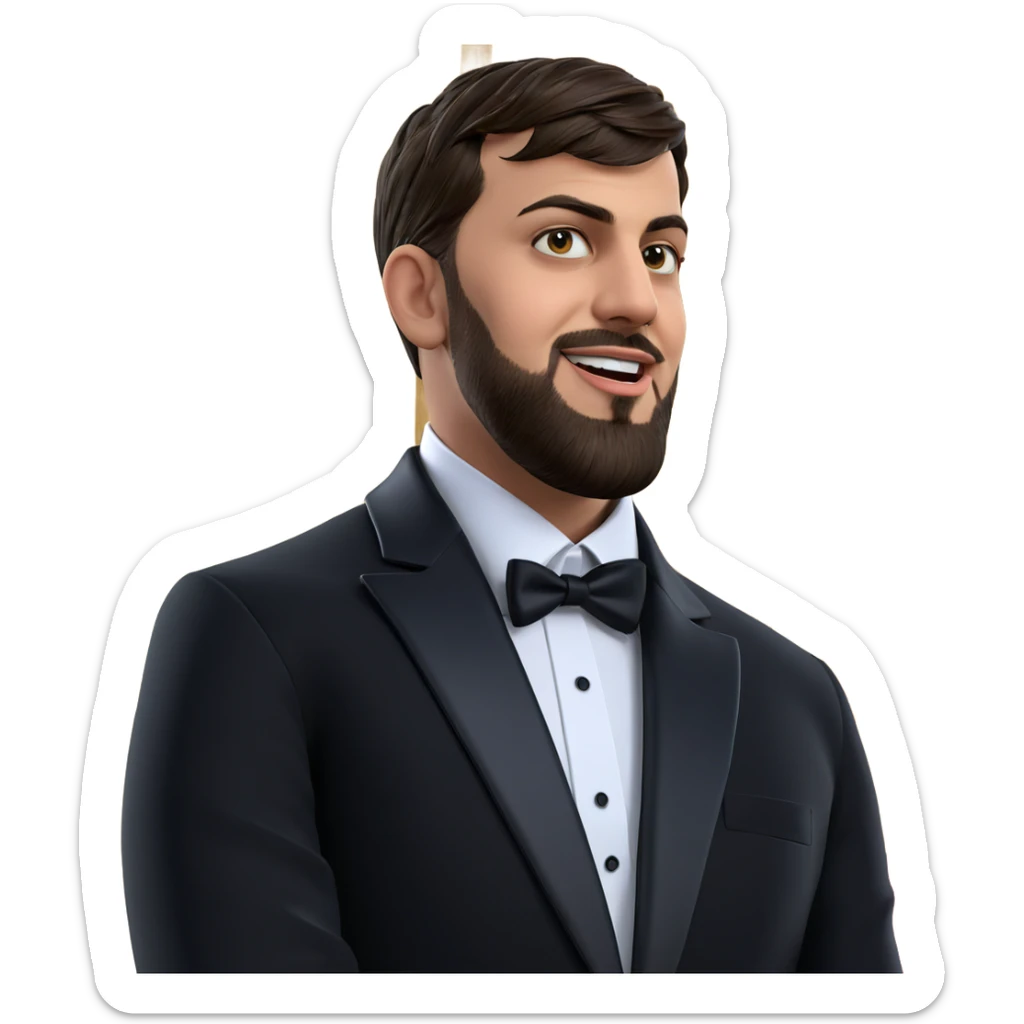 dapper gentleman in tuxedo sticker