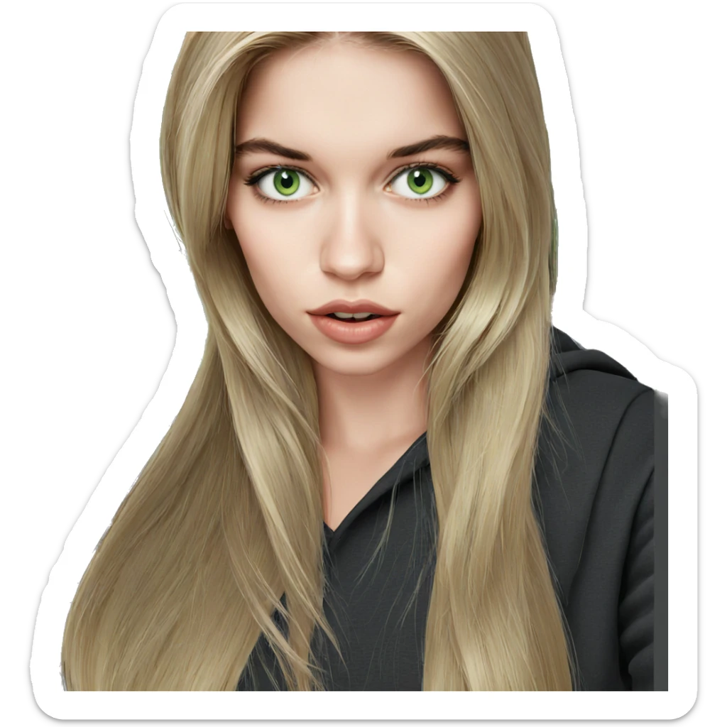 blonde girl with green eyes sticker