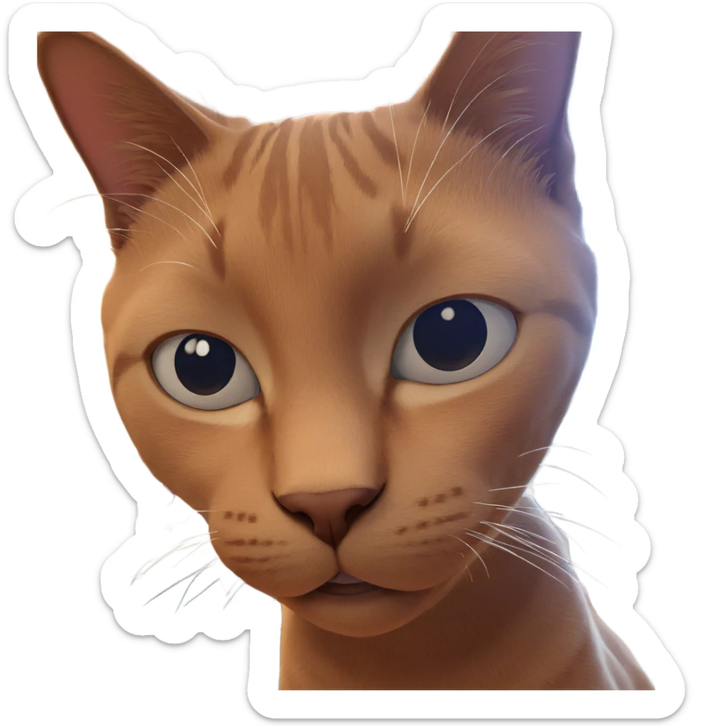 curious cat by the window sticker