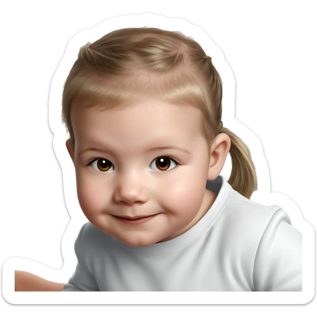 smiling girl in realistic portrait sticker