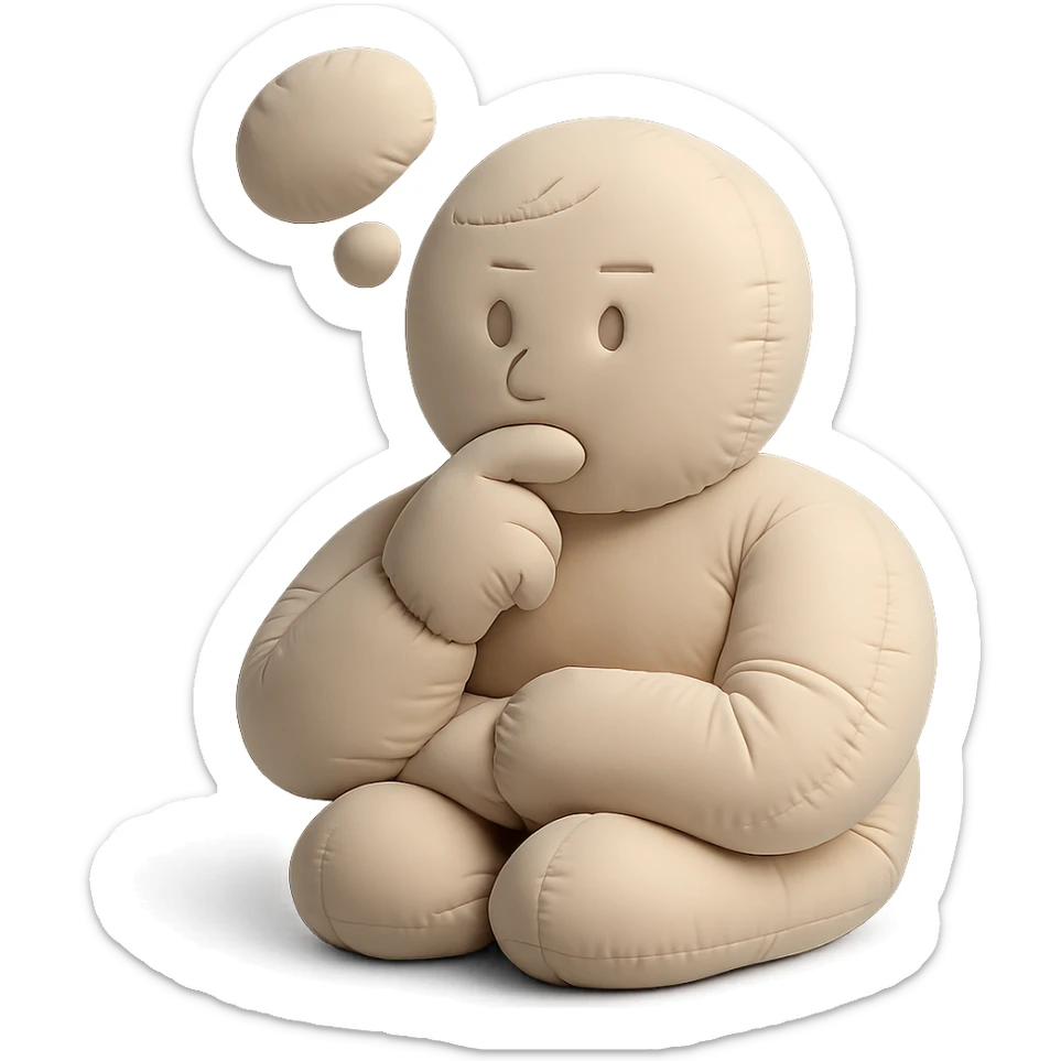 doodle person thinking sticker