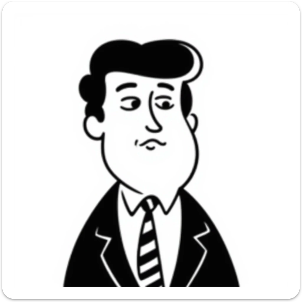 Donald Trump as a hand-drawn doodle, big hair, suit and tie, expressive face, no text sticker