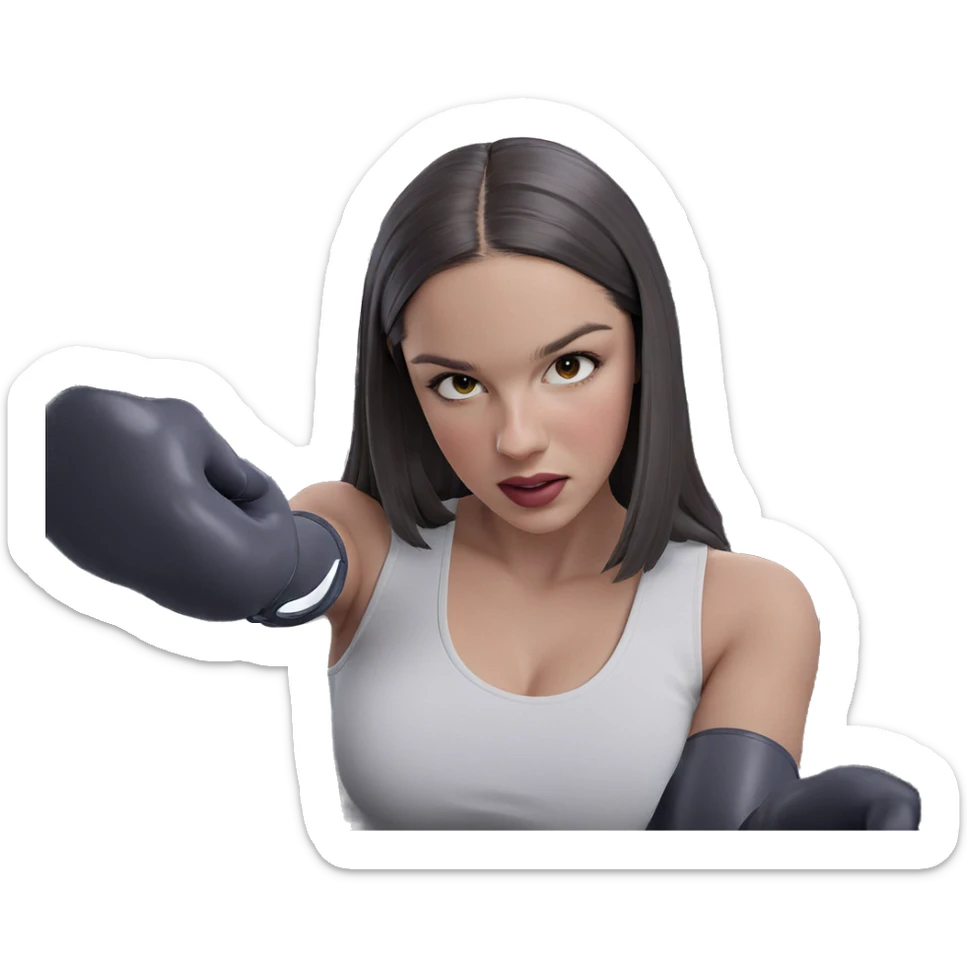 girl in shop with gloves sticker