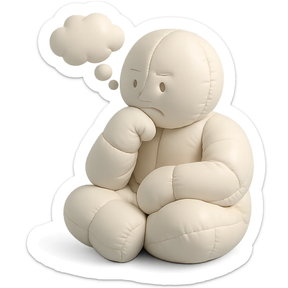 doodle person thinking sticker