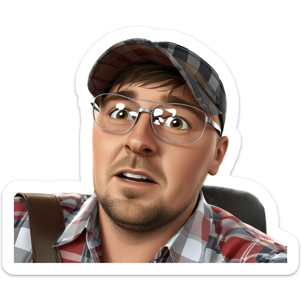 charming man in plaid shirt sticker