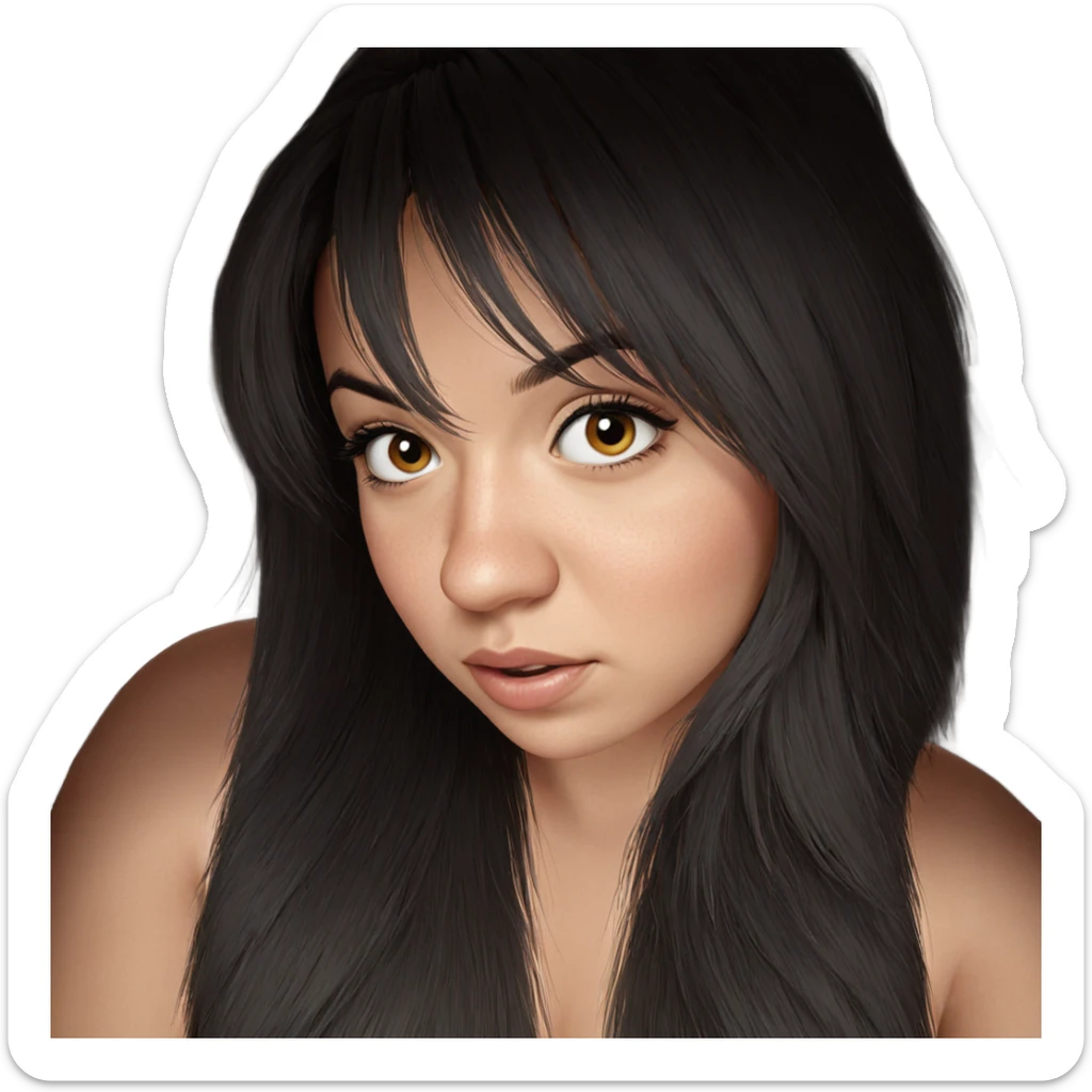 realistic portrait of girl sticker