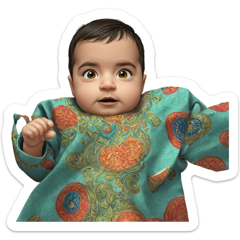 boy gazing at viewer sticker