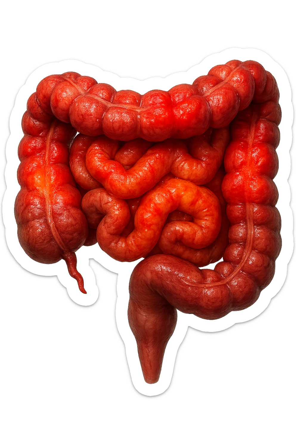 intestino infiammato iperrealistico 4k sticker