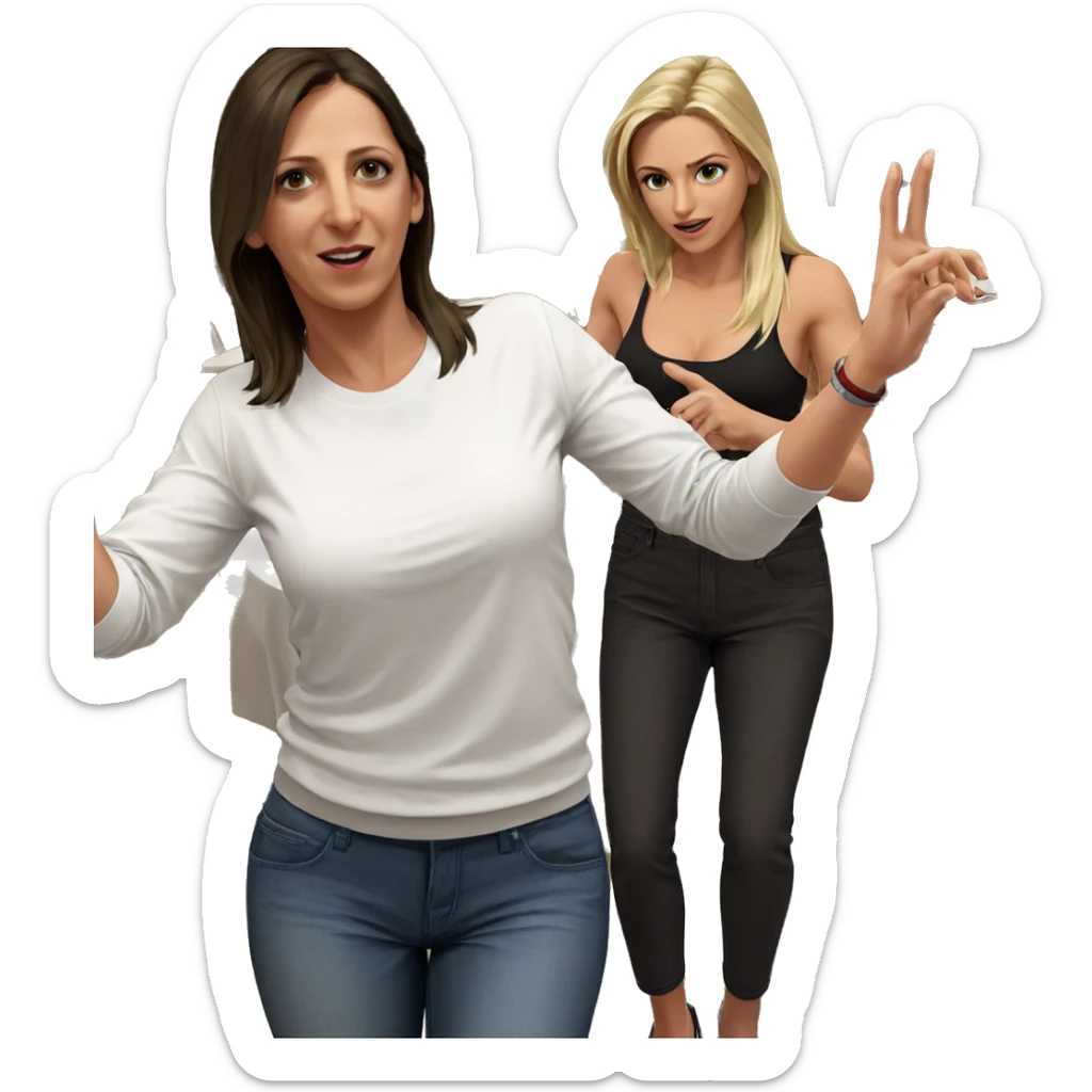 blonde girl in white shirt sticker