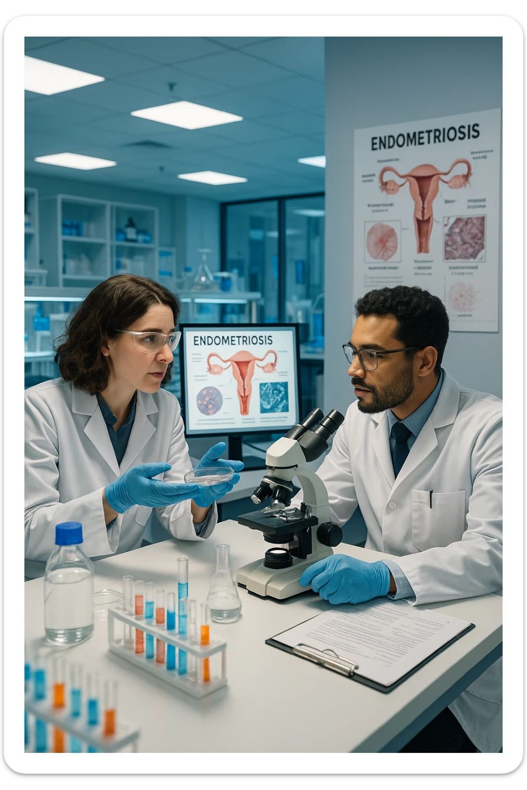 Scienziati americani che studiano l'endometriosi sticker