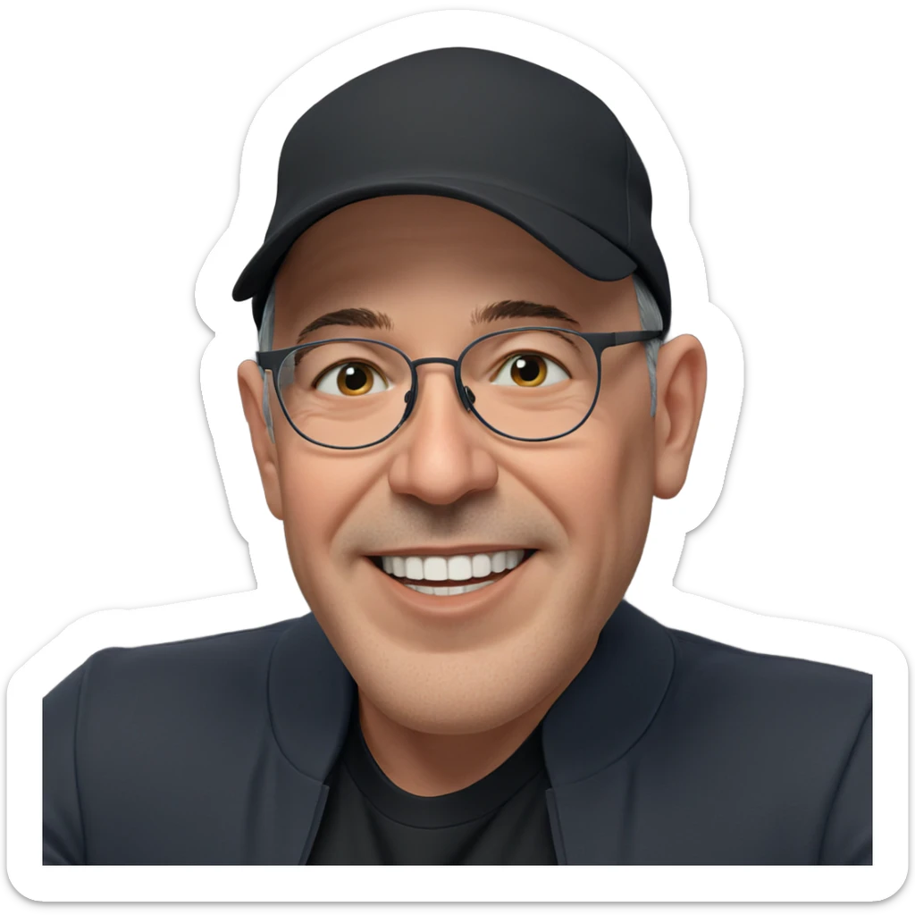 smiling boy in hat sticker