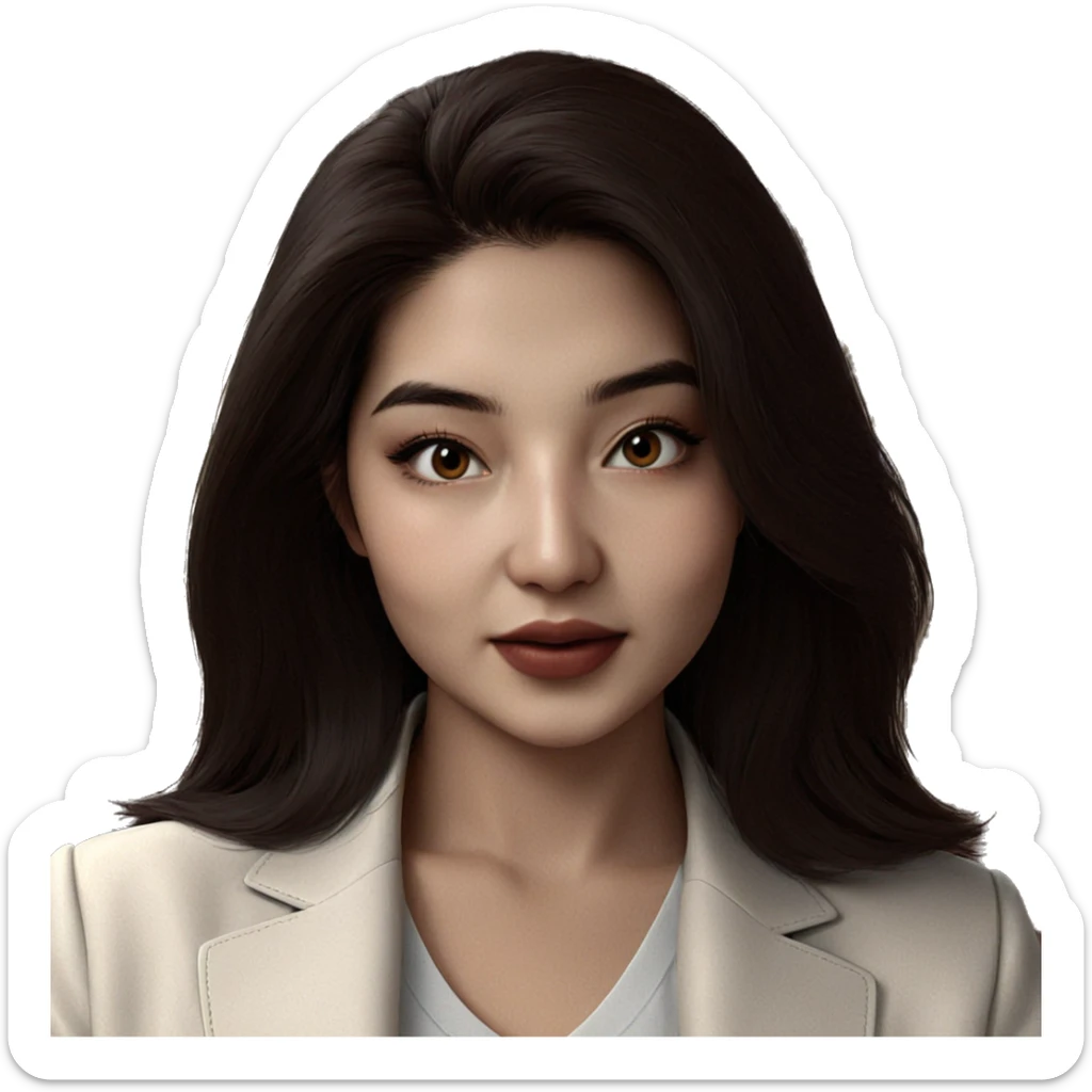 realistic portrait of girl sticker