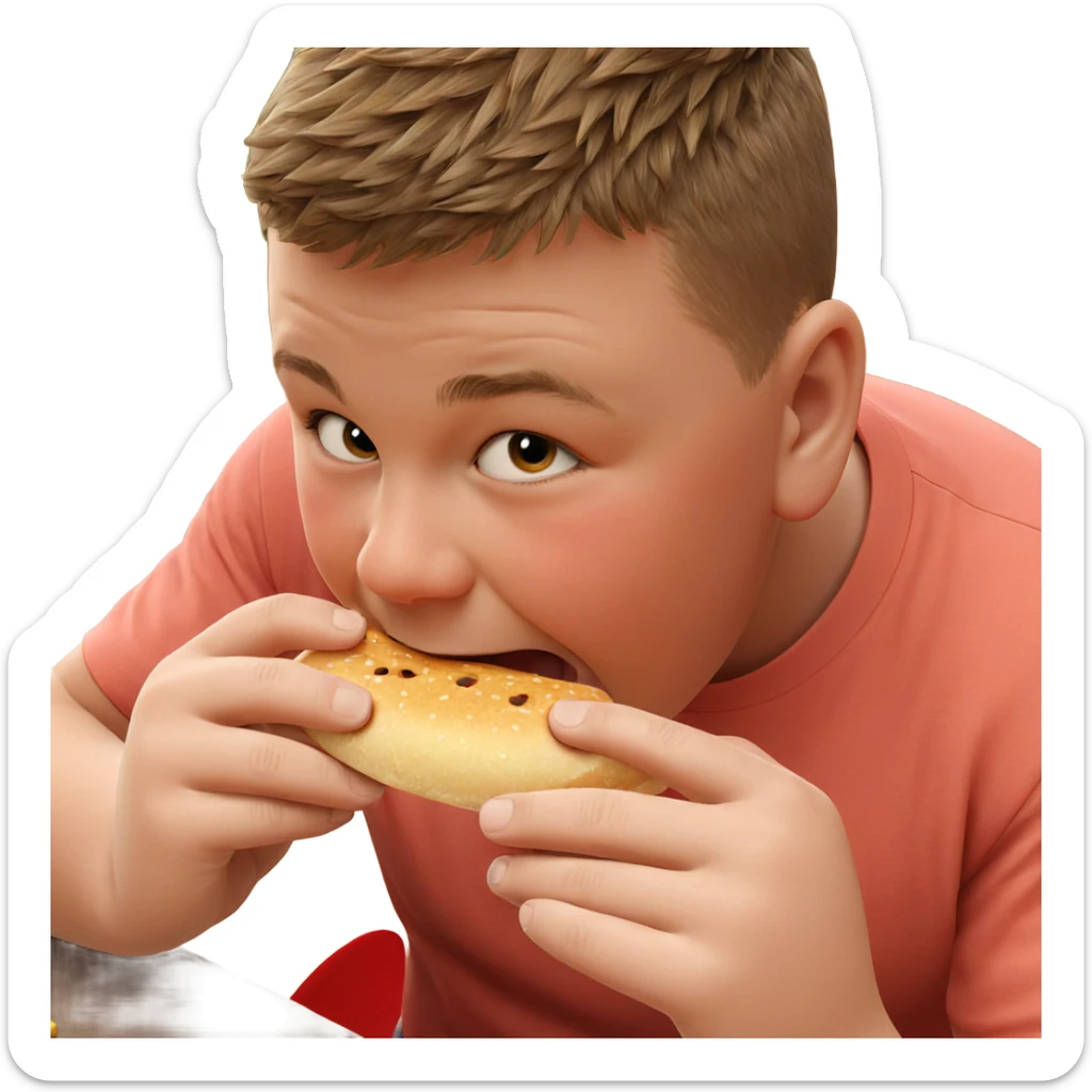 boy enjoying food close up sticker
